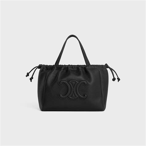 SMALL CABAS DRAWSTRING CUIR TRIOMPHE IN GRAINED 